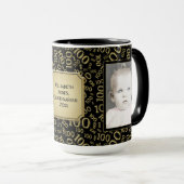 Ihr Foto 100. Geburtstag Gold Zahlenmuster Tasse (VorderseiteRechts)