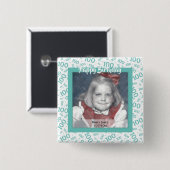 Ihr Foto: 100. Zufallszahlenmuster Aquamarin 100 Button (Vorne & Hinten)