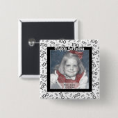 Ihr Foto: 100. Zufallszahlenmuster Schwarz 100 Button (Vorne & Hinten)