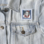 Ihr Foto: 100th Zahl-Muster-Blau und Weiß Button (Beispiel)