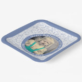 Ihr Foto 105 Zufallszahlenmuster Blau/Weiß Pappteller (Gewinkelt)