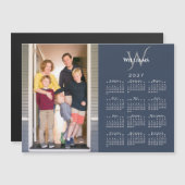 Ihr Foto 2027 Kalender Monogramm Name Navy Magnet (Vorne/Hinten)