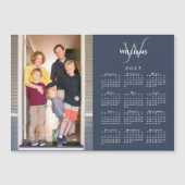 Ihr Foto 2027 Kalender Monogramm Name Navy Magnet (Vorderseite)