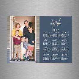 Ihr Foto 2027 Kalender Monogramm Name Navy Magnet