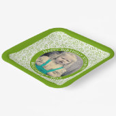 Ihr Foto 20 Random Zahlenmuster Grün/Weiß Pappteller (Gewinkelt)