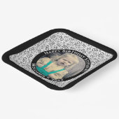 Ihr Foto 20 Random Zahlenmuster Schwarz/Weiß Pappteller (Gewinkelt)