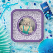 Ihr Foto 25 Zufallszahlenmuster Lila/weiß Pappteller (Party)