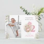 Ihr Foto 2. Geburtstagskarte Dankeskarte (Stehend Vorderseite)