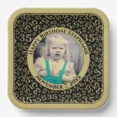 Ihr Foto 35 Random Zahlenmuster Schwarz/Gold Pappteller (Vorderseite)