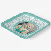 Ihr Foto 35 Zufallszahlenmuster Aquamarin/weiß Pappteller (Gewinkelt)