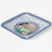 Ihr Foto 35 Zufallszahlenmuster Blau/Weiß Pappteller (Gewinkelt)