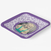 Ihr Foto 35 Zufallszahlenmuster Lila/weiß Pappteller (Gewinkelt)