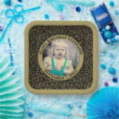 Ihr Foto 40 Random Zahlenmuster Schwarz/Gold Pappteller (Party)