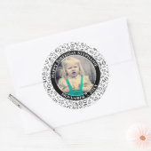 Ihr Foto 40. Random Zahlenmuster Schwarz Runder Aufkleber (Umschlag)