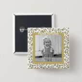 Ihr Foto: 40. Zahl-Muster-Gold und Weiß Button (Vorne & Hinten)