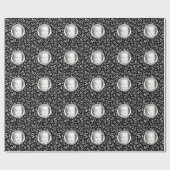 Ihr Foto | 40th Back/White Number Pattern Geschenkpapier (Flach)