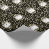 Ihr Foto | 45. Schwarz/Gold - Zahlenmuster 45 Geschenkpapier (Ecke)