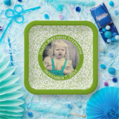 Ihr Foto 50 Random Zahlenmuster Grün/Weiß Pappteller (Party)