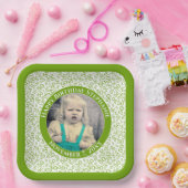 Ihr Foto 50 Random Zahlenmuster Grün/Weiß Pappteller (Party)