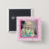 Ihr Foto:  50. Zahlenmuster Rosa und Weiß Button (Vorne & Hinten)