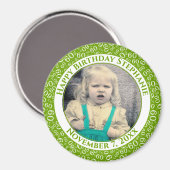 Ihr Foto 60. Geburtstag Zahlenmuster | Grün Magnet (Vorderseite/Rückseite)