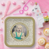 Ihr Foto 60 Random Zahlenmuster Gold/Weiß Pappteller (Party)