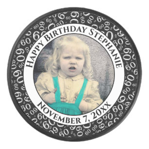 Ihr Foto 60. Random Zahlenmuster Schwarz/Weiß Eishockey Puck