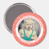 Ihr Foto 75. Geburtstag Zahlenmuster | Korallen Magnet (Vorderseite/Rückseite)