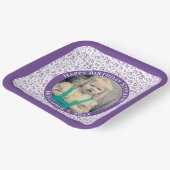 Ihr Foto 75 Zufallszahlenmuster Lila/weiß Pappteller (Gewinkelt)