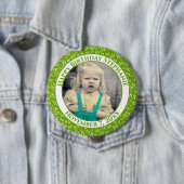 Ihr Foto 85. Geburtstagsnummer Muster | Grün Button (Beispiel)