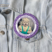 Ihr Foto 90. Geburtstagsnummer Muster | LILA Button (Beispiel)