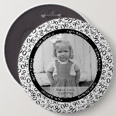 Ihr Foto: 90. Random Zahlenmuster Schwarz Button (Vorne & Hinten)