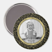 Ihr Foto: 90. Zahlenmuster Gold und Schwarz Magnet (Vorderseite/Rückseite)