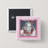 Ihr Foto: 90. Zahlenmuster Rosa und Weiß Button (Vorne & Hinten)