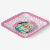 Ihr Foto 95 Random Zahlenmuster Rosa/Weiß Pappteller (Gewinkelt)