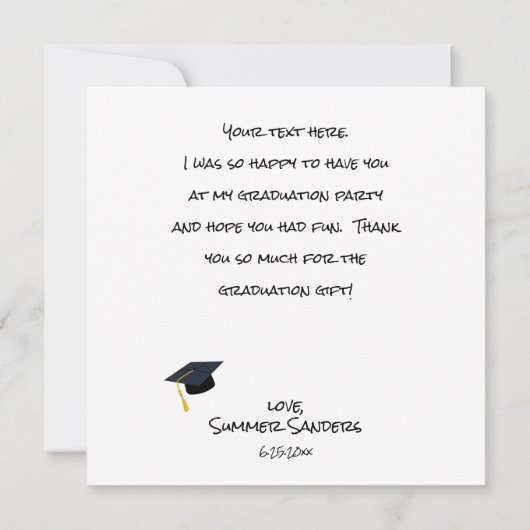 Ihr Foto Abschluss hat Danke WhiteV2 Square (Rückseite)