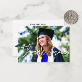 Ihr Foto Abschluss hat vielen Dank - Weiß Mitteilungskarte (Vorderseite/Rückseite Beispiel)