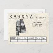Ihr Foto Alabama geformt Cutout Custom QSL Postkarte (Vorne/Hinten)