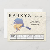 Ihr Foto Alaska geformt Cutout Custom QSL Postkarte (Vorne/Hinten)