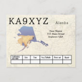 Ihr Foto Alaska geformt Cutout Custom QSL Postkarte (Vorderseite)