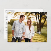 Ihr Foto + Änderung der Pläne Verspätete Hochzeit Postkarte (Vorne/Hinten)