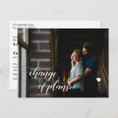 Ihr Foto + Änderung der Pläne Verspätete Hochzeit Postkarte (Vorne/Hinten)