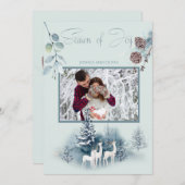 Ihr Foto Aquarellwald Hirsche Einladung (Vorne/Hinten)