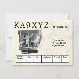 Ihr Foto Arkansas Shaped Cutout Custom QSL Postkarte