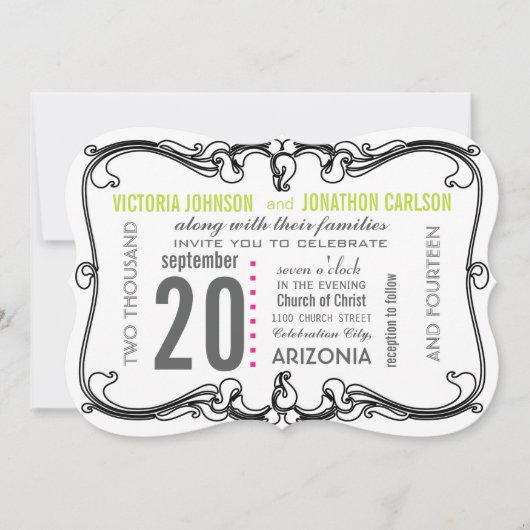 Ihr Foto Art Deco Moderne Hochzeiten laden ein Einladung (Vorderseite)