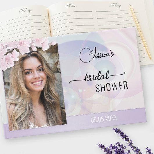 Ihr Foto Artistic Lilac Floral Brautparty Gästebuch