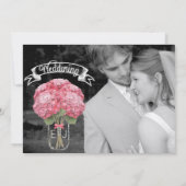 Ihr Foto auf Back Hydrangea in Mason Jar Einladung (Rückseite)