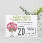 Ihr Foto auf Back Hydrangea in Mason Jar Einladung (Stehend Vorderseite)