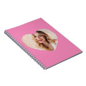 Ihr Foto auf dem personalisierten Herzen rosa Notizblock (Rechte Seite)