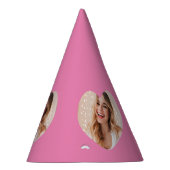 Ihr Foto auf dem personalisierten Herzen rosa Partyhütchen (Rechts)